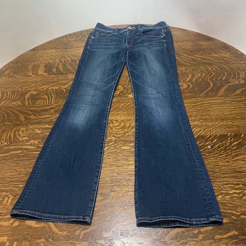 American Eagle Kick Boot Jeans Womens 6 Blue Super Stretch Denim Regular